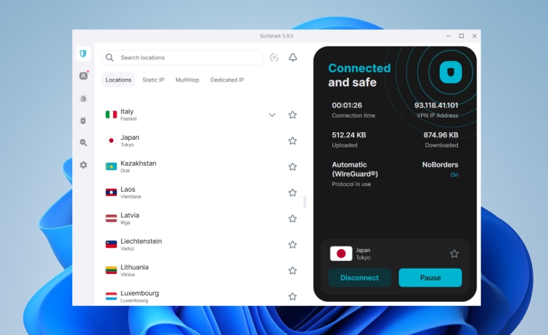 Surfshark电脑版深色模式界面视觉体验评测