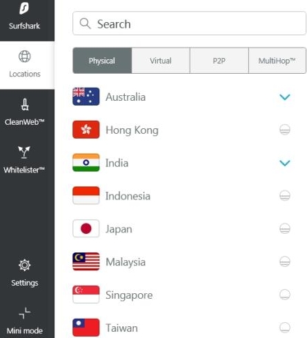 Surfshark电脑版任务栏快捷操作菜单功能详解